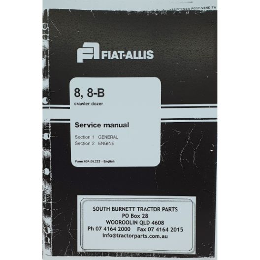 MANUAL WORKSHOP FIAT 8 & 8B COMPLETE (Part Number: MANWSFIAT8B) - Call South Burnett Tractor Parts on 07 4164 2000