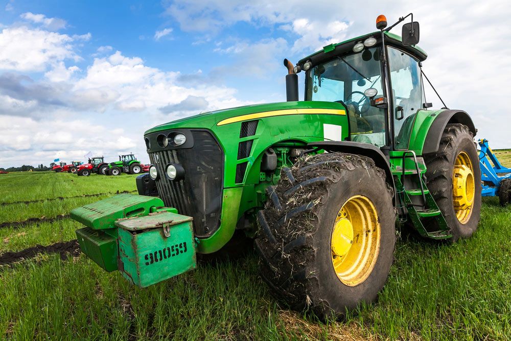 Closer Look Of A Green Tractor